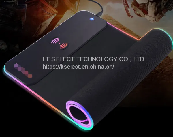 wireless charger rgb mouse pad with running light