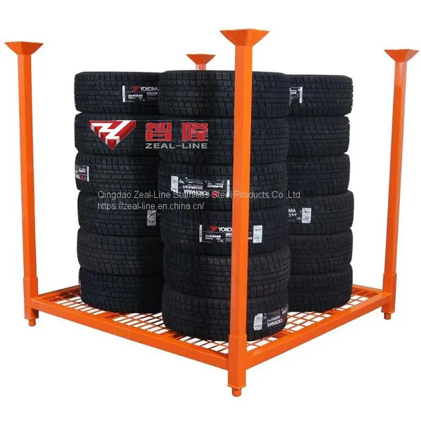 Folding 60X60 Inch Metal PCR Tire Tyre Collapsible Stacking Storage Rack