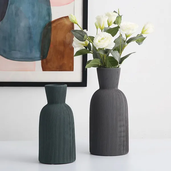Nordic Style Drawing Process Ceramic Vase Ins Flower Vase, Table Decorations photo-2