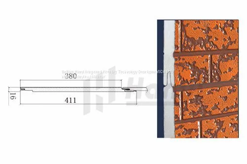 Polyurethane Sandwich Wood Grain Panel Wall Cladding Steel Structure photo-5