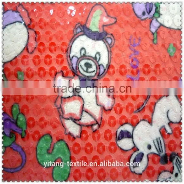 Cute Animal Printed Sequin Fabric photo-5