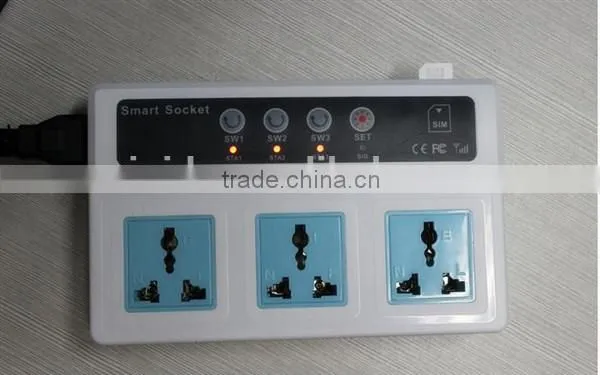 AC 90-245V SMS/DIAL Remote Controlled 2200W GSM Power Socket Extension Style With 3 Universal Sockets for US/EU/UK Standard Plug photo-6
