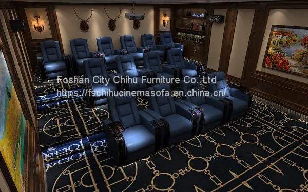 Высококлассный VIP-зал. Домашний кинотеатр. Кресло-реклайнер для 3D-кинотеатра. Диван-реклайнер.