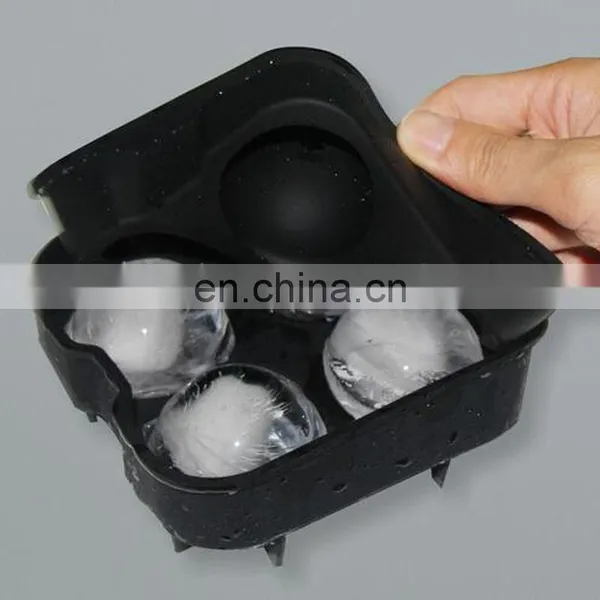 Food Grade Custom 4 Cavity Ice Ball Tray Silicone Ice Ball Mold photo-3