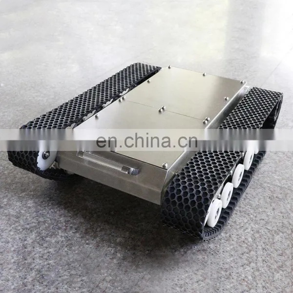 IP65 Waterproof Stainless Steel Small Size Portable Rubber Track Platform Remote Crawler Robot Chassis photo-4