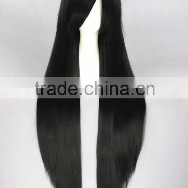 High Quality 100cm Long Black Hair Wig Straight Final Fantasy Anime Cosplay Wig photo-3