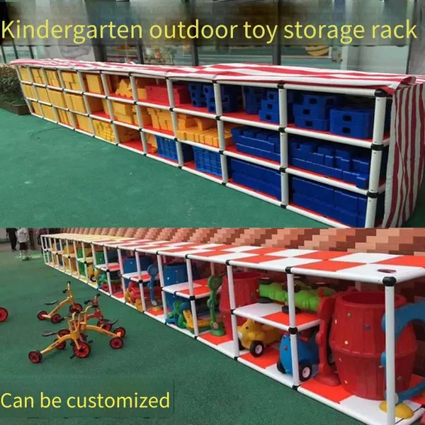 Outdoor Rainproof Cloth Storage Rack for Building Blocks and Toys in Kindergartens, a Multi-functional Movable and Freely Combinable Cabinet photo-2