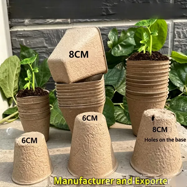 Biodegradable  Nursery Planter Pulp Seedling  Planting Cup For Garden Agriculture peat pot seet starting pot