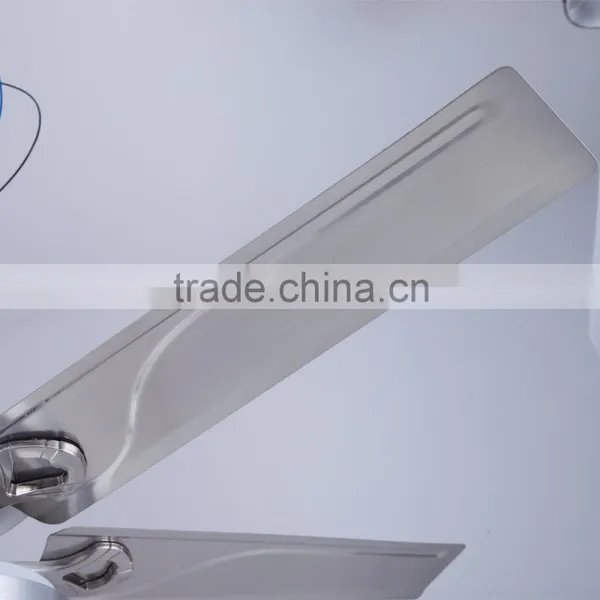 Brushed Nickel Retractable Ceiling Fan With Wood Blades photo-6