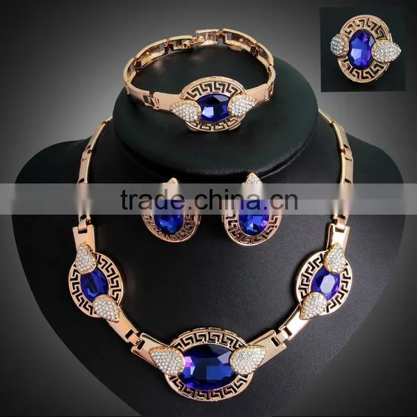 2016 New 18K Arabic Style Wedding Jewelry Set Bridal Dubai Gold Plated Jewelry Sets photo-2
