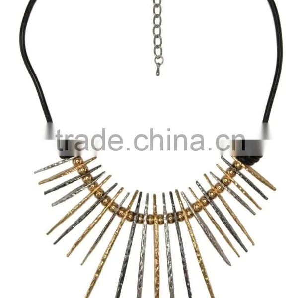 Metal Fringe Statement Necklace photo-2