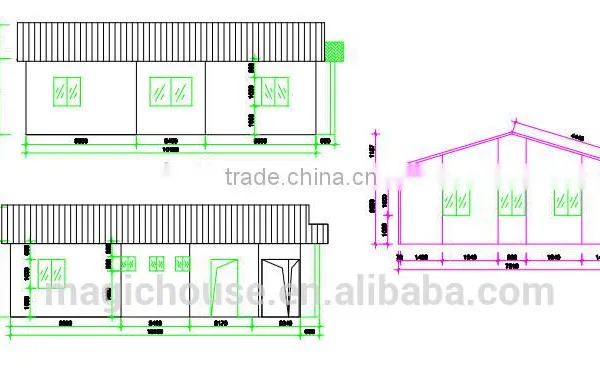 2016 Hot Sale Certificated Light Steel Structure Villa/residential Home Plan/four Bedroom House With Rainshed photo-4