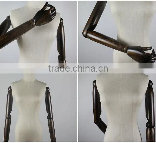 Wood Arms Torso Female Mannequin With Wood Base photo-4