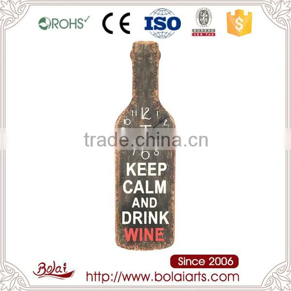 Novelty Design Old Fashion Black Beer Bottle Shape Wood Mdf Clock photo-3