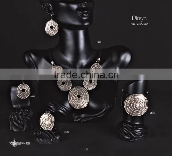 Ring Earring Bracelet Necklace Authentic Turkish Design Jewelry Set Made in Istanbul