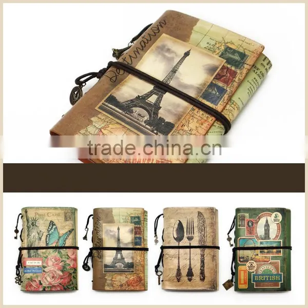 Gift Notebook H-002 PU DIY Notepad (A6) / 4 Design Vintage Notebook photo-3