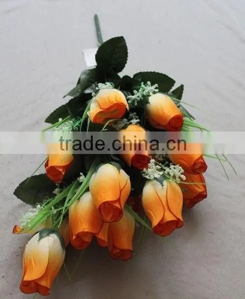 18 Heads Fatory Making Artificial Flower Rose Bud Silk Rose Bud photo-5