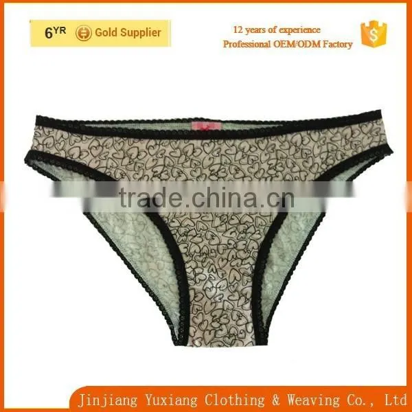 Hot Sales Sexy Lace Allover Print Light Pink 100%cotton Young Girl Panty Quality Choice