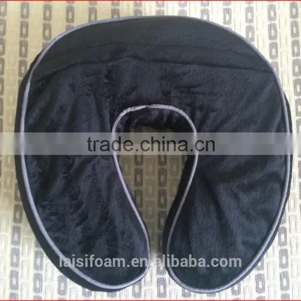 Travel Foam Pillow 100% Car Neck Pillow Neck Massage Pillow Super Soft Fabric Neck Pillow LS-U-015-D