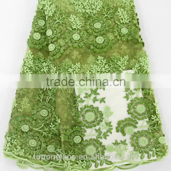 2016 Lastest French Lace African/royal Bule 3d Lace Fabric/african Wedding Lace Fabric photo-3