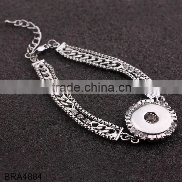 Hot New Products for 2015 Multichain Colorful Rope Custom Snap Button Bracelet photo-5