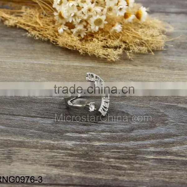 2 Set Brand Hollow With Black Crystal Punk Ring photo-4