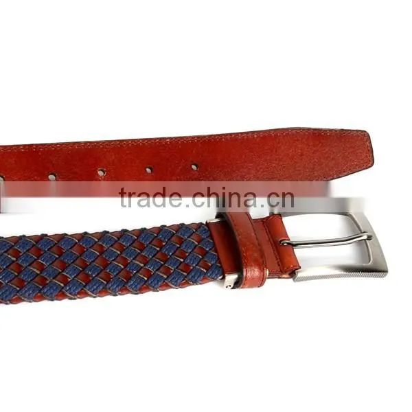 Hot Sell Genuine Leather Weaving Pin Belt Buckle Cow Leather Belt Mens photo-4