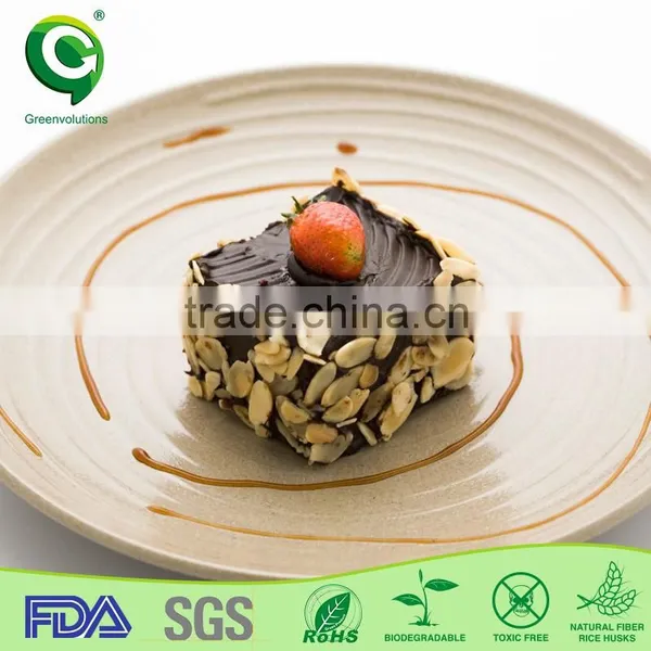 Kitchen Rice Husk Fiber Round Plate photo-2