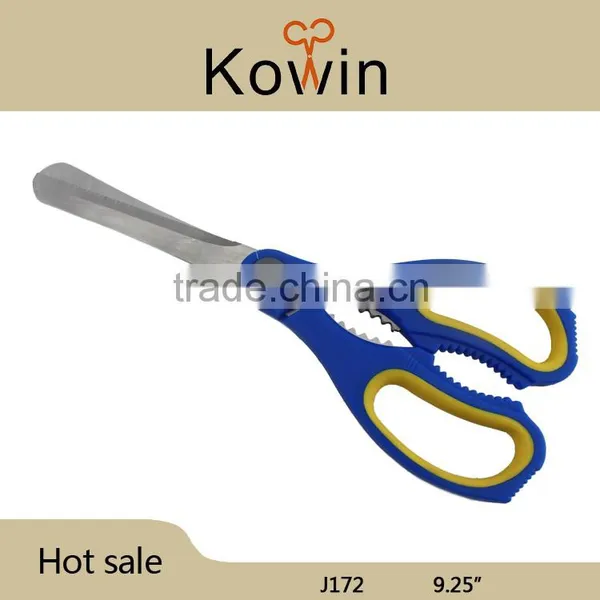Kowin 9.25 Inch Stainless Steel Multipurposed Kitchen Scissos With Yellow and Blue Plastic Handle