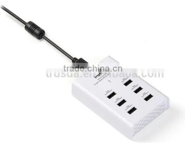 Multiple USB Charger 6 Port 72 Wat USB Desktop Rapid Charger (2.4A Max Per Port), Intelligent USB Travel Charger for Smartphones photo-2