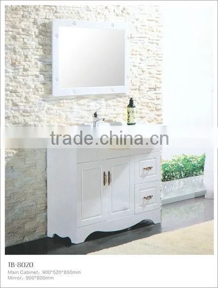 Factory Produce and Modern pvc(mdf) bathroom cabinet furniture with mirror cabinet