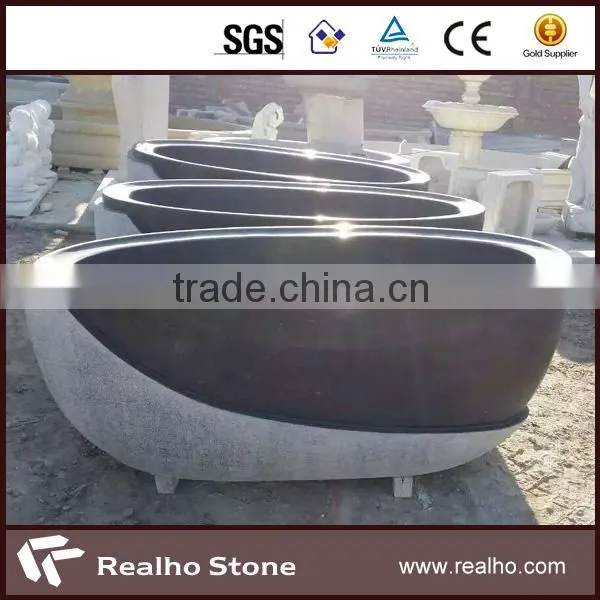 Round Black Stone Bowl Bathtub Price photo-2