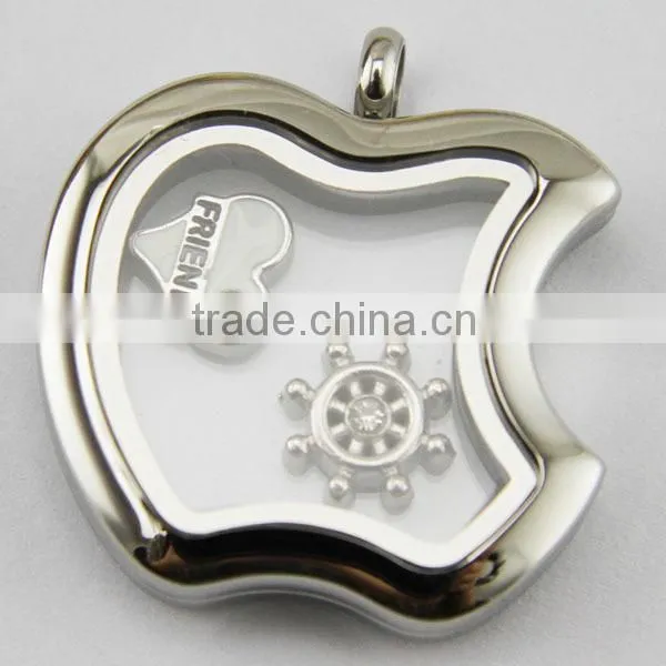 Open Magnet Memory Apple Locket Necklace photo-6