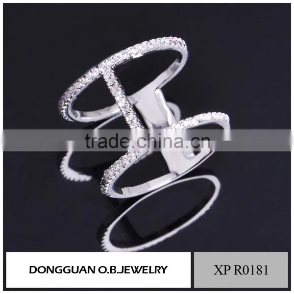 New Designs Clear Zircon Ring Silver Material Pave Setting Luck Jewelry photo-4