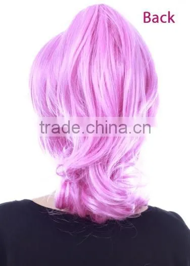 Colorful Multi Red Pink Cute Tassels Synthetic Anime Wig Japanese Hot Cosplay Wig With Horsetail photo-3