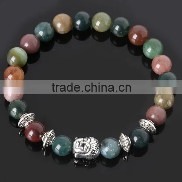 Woman's Jewelry Gift Natural Stone Red Agate Buddha Bracelets photo-5