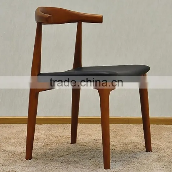 Replica Hans Wegner Elbow Chair With Faux Leather Seat photo-2