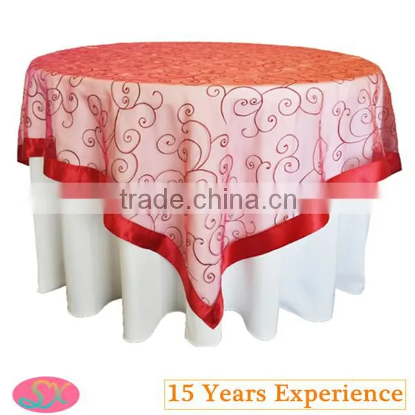 Satin Hemmed Embroidered Organza Overlay Embroidery Overlay