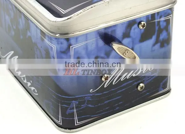 Metal Dome Lid Music Tin Boxes With House Shape photo-3