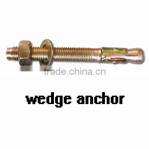 Wedge Anchors With White and Yellow Galvanized