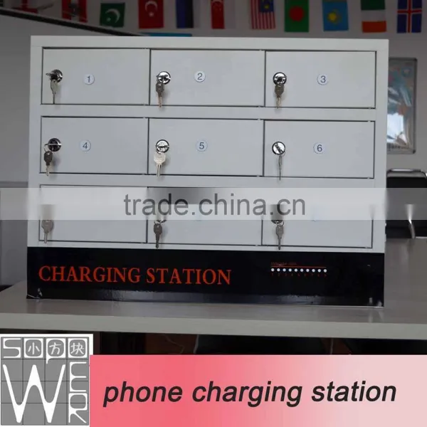 9 Compartment Steel Locker Charging Cart