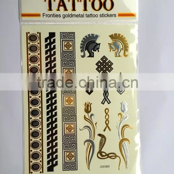 Hot Sale Gold and Silver Custom Metallic Temporary Tattoos China photo-6