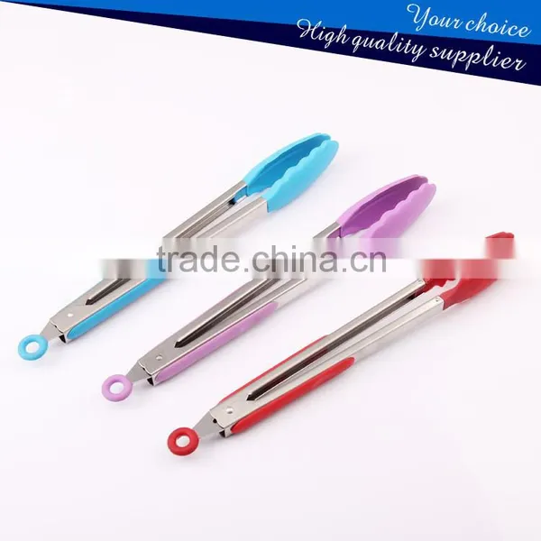 Kitchen Tongs and Red Silicone Stainless Steel Food Tongs photo-2
