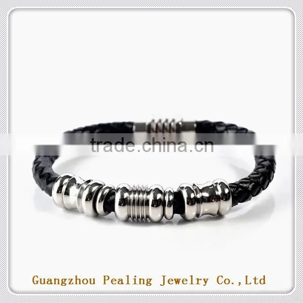 New Style Magnetic Bracelet Make Braided Leather Bracelet for Men photo-5