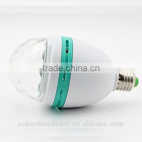 Fashionable 3W E27 RGB Led Crystal Magic Ball Light Led Rotating Lamp photo-5