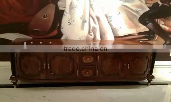 Vintage Royal Style tv Cabinet Castle Living Room Furniture Luxury Living Room Gilt Carved TV Stand photo-2
