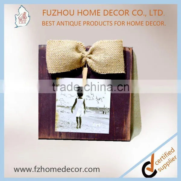 Fashion New Style Antique Wooden Frame With Hemp Rope and Wood Clips Decor of Metal Letter photo-5