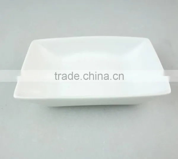 Hotel Used White Porcelain Dinnerware Type Rectangular Butter Dish Without Lid photo-2