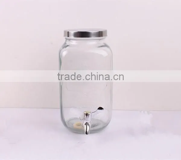 Clear Glass Beverage Dispenser Jar With Faucet photo-5