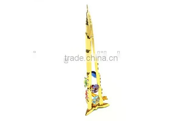 24K Gold Plated Dubai Tower Stand With Crystals From Swarovski photo-2